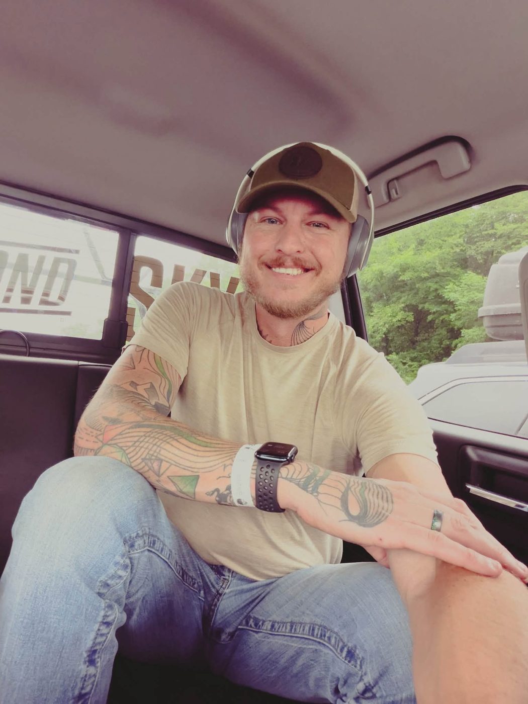 Shawn working from the back of his truck