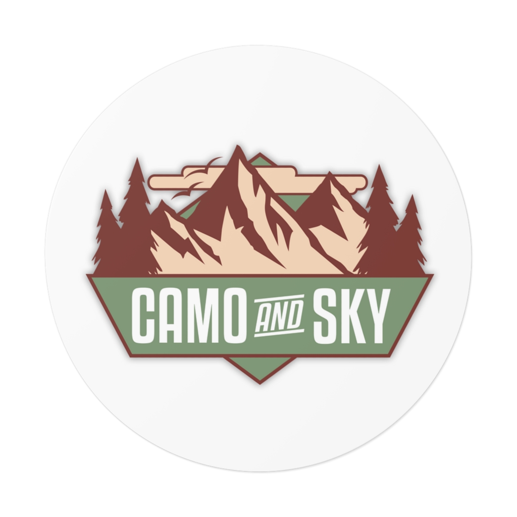 Camo and Sky Color Sticker White Logo