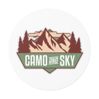 Camo and Sky Color Sticker White Logo